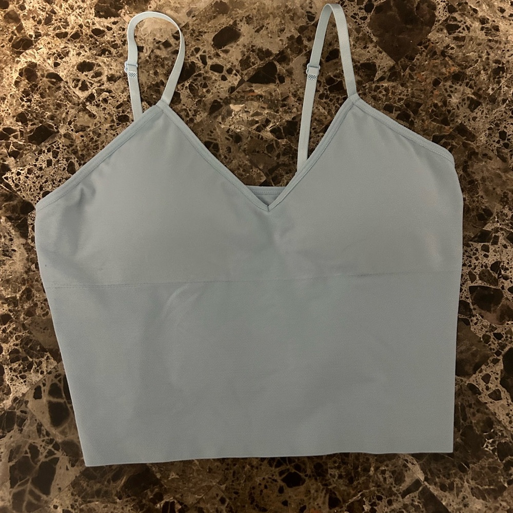 Essentials Sky Blue V-Neck Top
